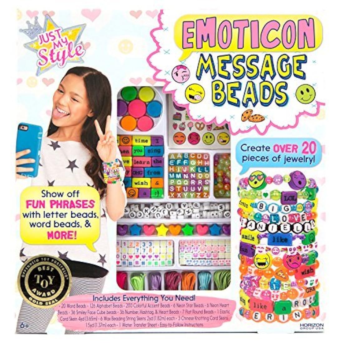 Cuentas Just My Style con mensajes y emoticones