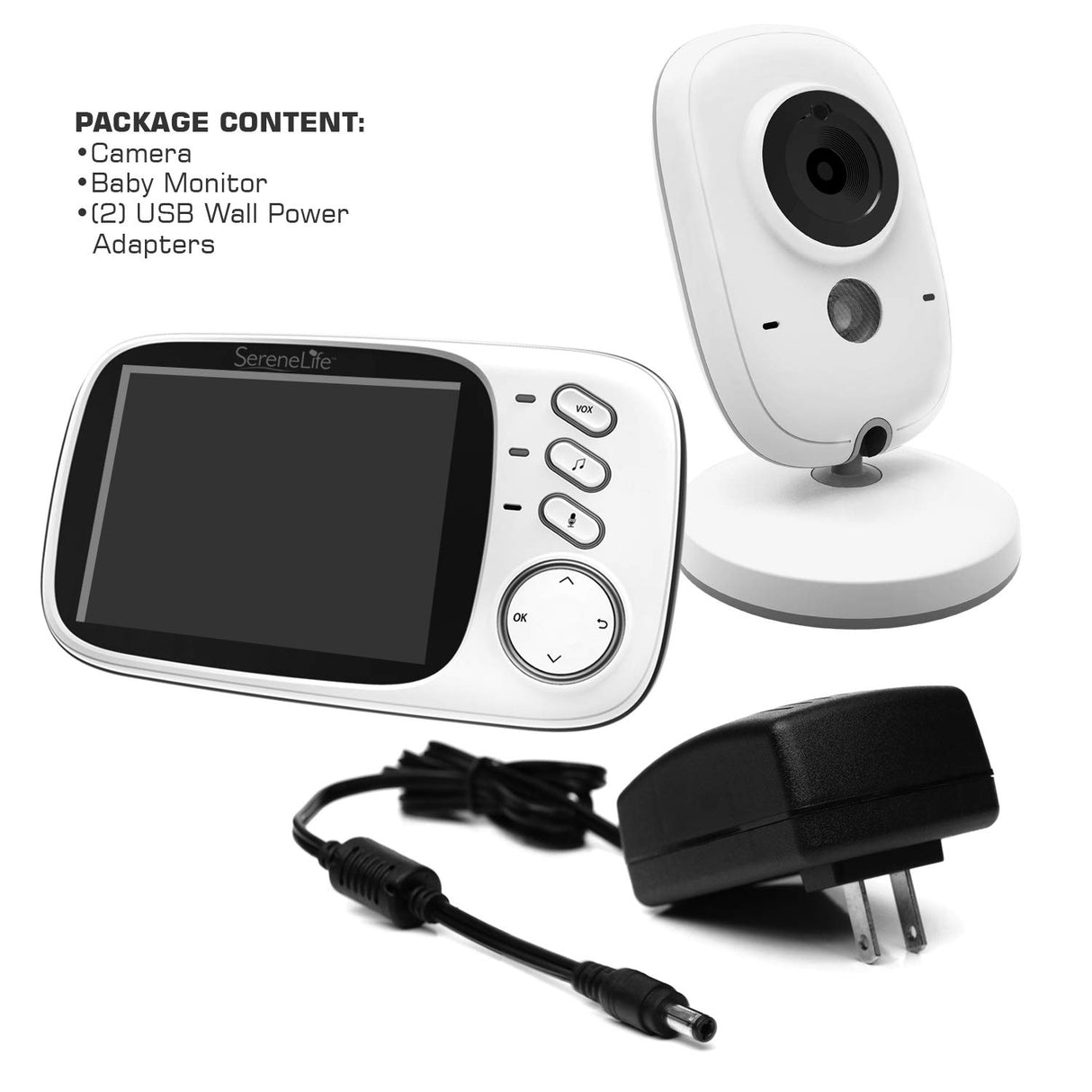Monitor para bebe Con Visión nocturna SERENELIFE SLBCAM20