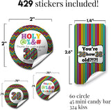 Kit de Stickers para Fiesta de 30 Cumpleaños