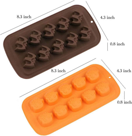 Moldes de Silicona Halloween, 4 Piezas, para Chocolates y Jugo