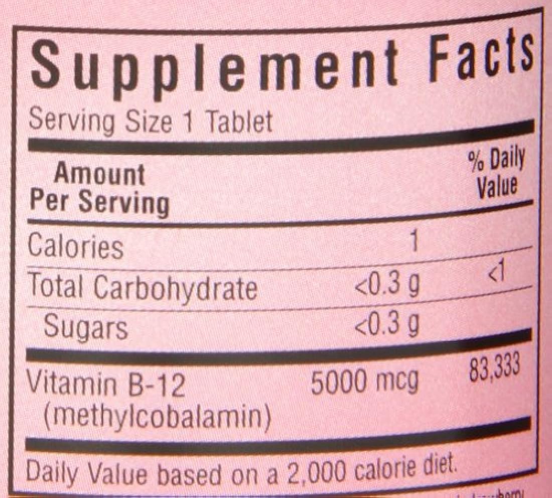 Vitamina B-12 5000 mcg de Bluebonnet 60 tabletas masticables