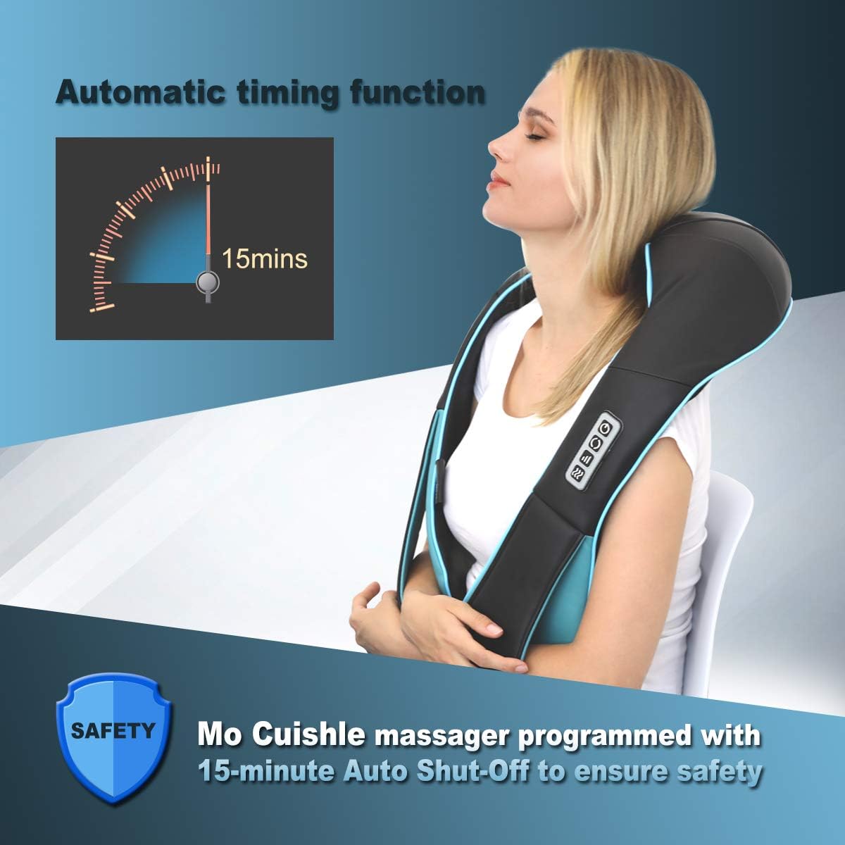 Masajeador de Cuello Mo Cuishle, Shiatsu con Calor, Alivio Muscular
