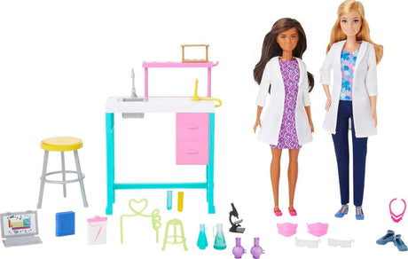 Barbie Careers Playset, Laboratorio Científico, 2 Muñecas Exclusiva