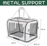 Transportadora de mascotas extra grande, plegable, 24x16.5x16