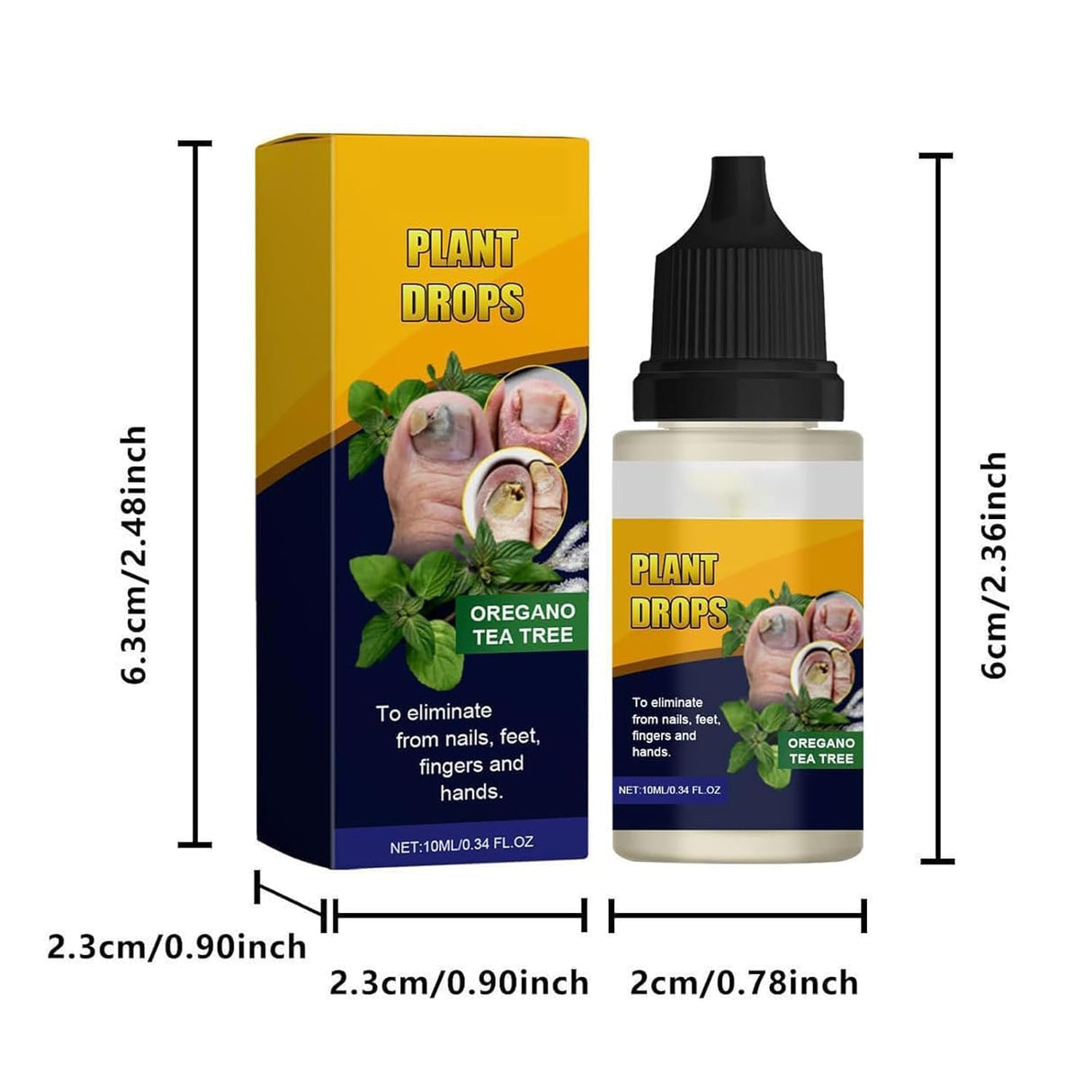 Drops para uñas, Oregano Tea Tree, 2 piezas 10ml