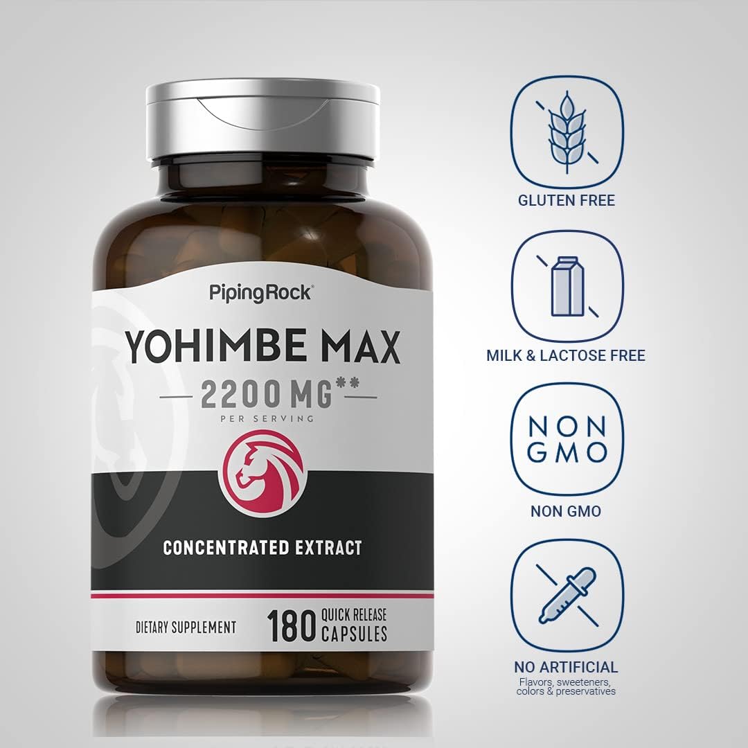 Suplemento Yohimbe Suplementos para hombres 2200 mg 180 cáp