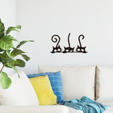 Calcomanías de arte de pared de tres gatos para dormitorio sala de estar, cafetería, calcomanías decorativas extraíbles (pequeño)