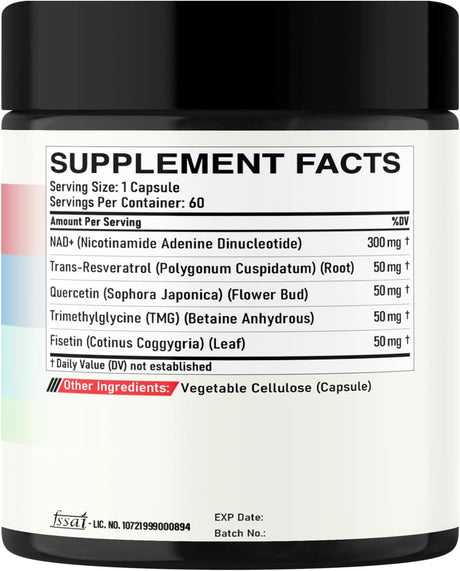 Suplemento NAD+ 500mg - Energía y Reparación - 60 Cápsulas