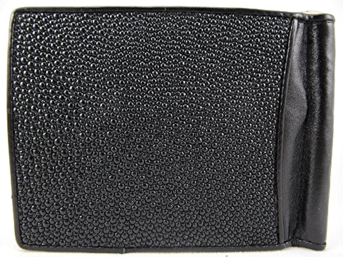 pelgio - Billetera de piel plegada genuina Stingray Skin