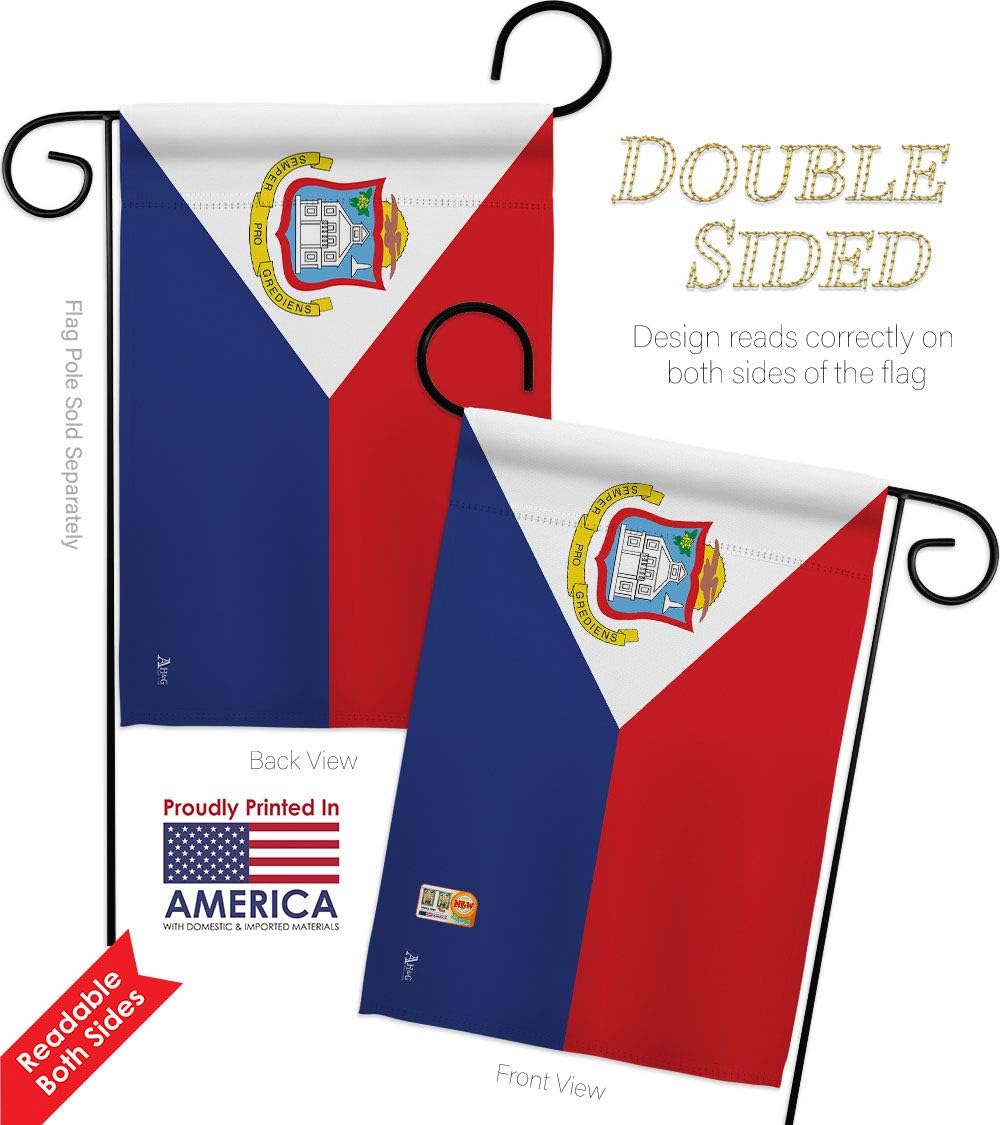 Americana Home &amp; Garden HG140223 - Banderas de San Martín de la Nacionalidad Mundial impresiones decorativas de casa vertical 28.0&nbsp;in x 40.0&nbsp;in, 13.0&nbsp;in, 18.0&nbsp;in, colección de bandera de doble cara impresa en Estados Unidos