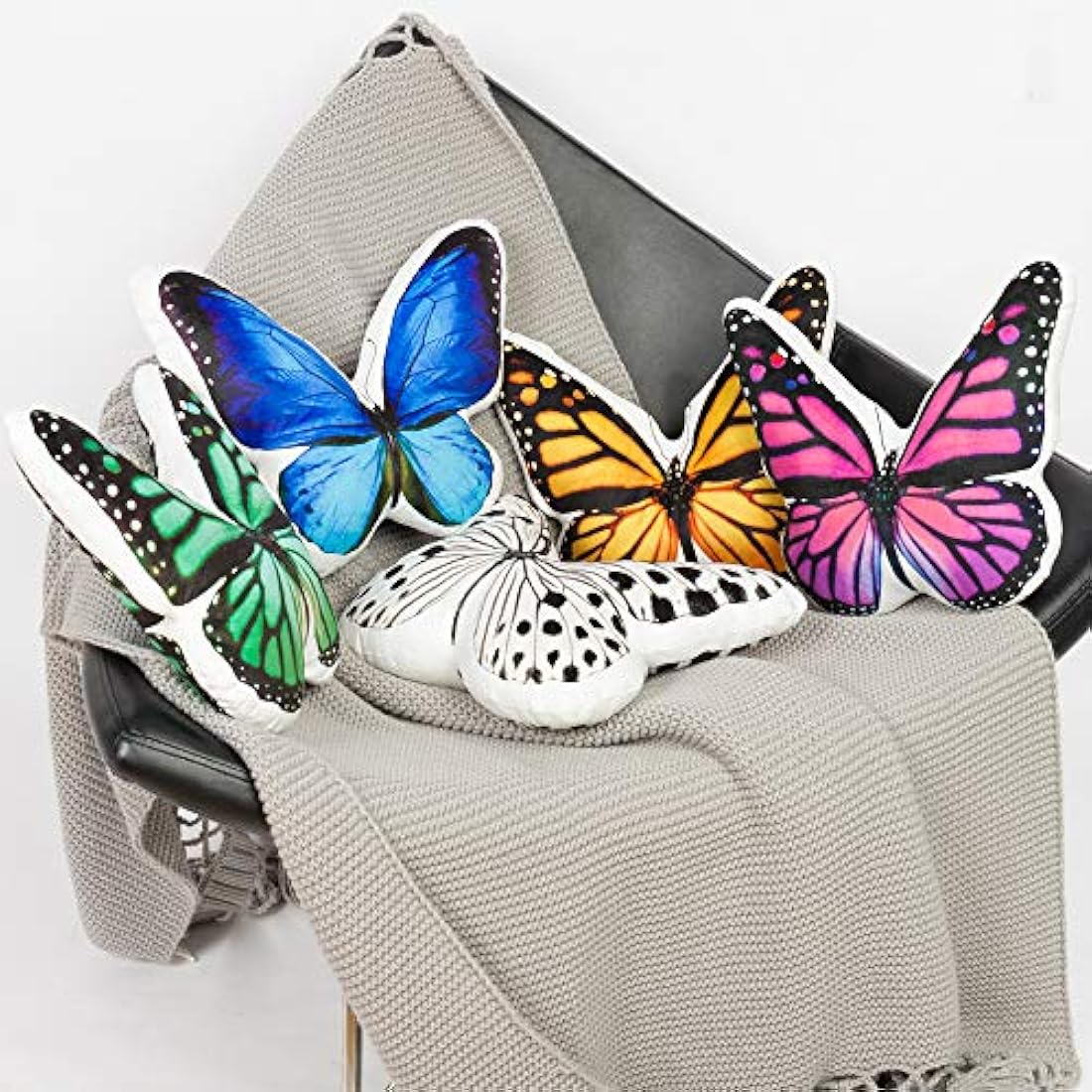 almohada realista forma de mariposa cojín relleno