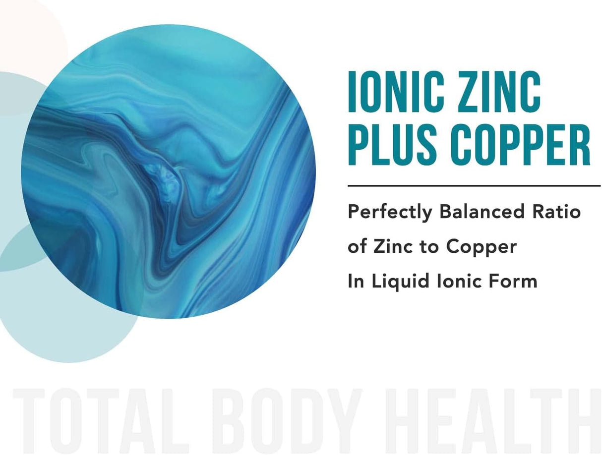Suplementos líquido de cobre iónico Zinc Plus 240 porciones