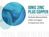 Suplementos líquido de cobre iónico Zinc Plus 240 porciones