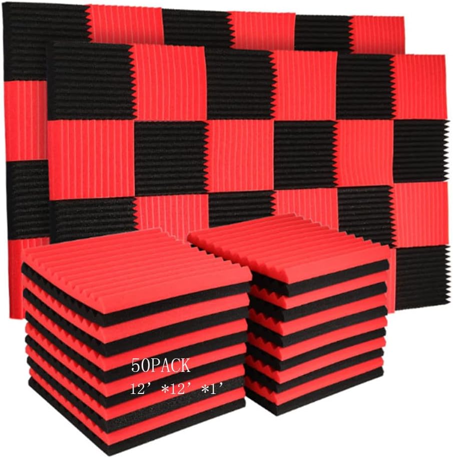 Paquete de 50 Paneles Acústicos, Aislantes, 1 X 12 X 12