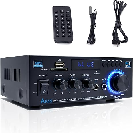 Amplificador de audio estéreo 400W, Bluetooth 5.0, AK45