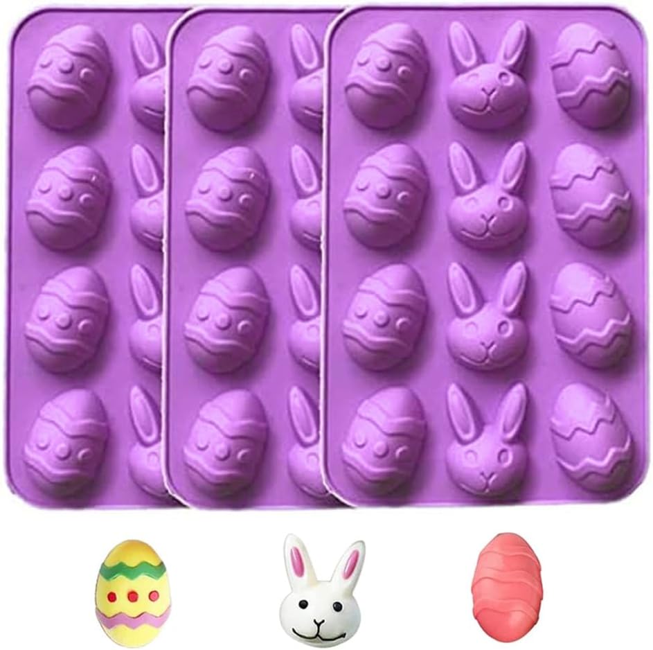 Moldes de Chocolate para Pascua - Silicona, 12 Cavidades, Set 3