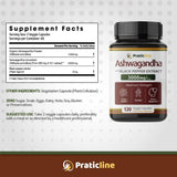 Cápsulas de Ashwagandha 3000 mg - Veganas, Orgánicas, 120 Cap