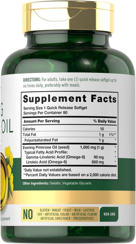 Suplementos Carlyle Cápsulas de aceite de onagra de 1000 mg