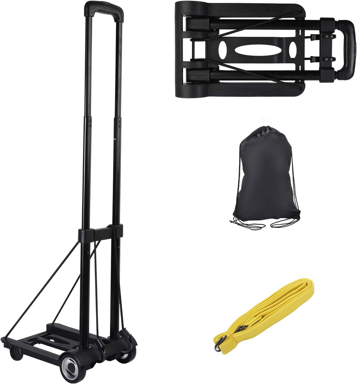 Carretilla Plegable KINJOEK 25kg, Ligera y Compacta, 55lbs