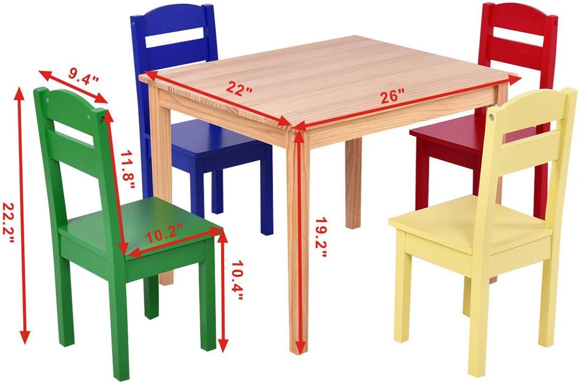 Juego de mesa y silla para niño muebles preescolares