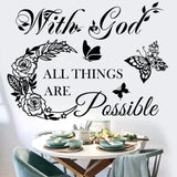 Vinilo Decorativo Inspiracional Dios Todo es Posible - Sticker
