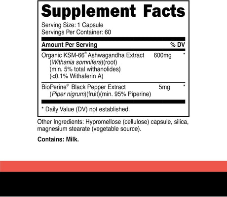 Cápsulas de Ashwagandha KSM-66 Primal | 600 mg | 60 Servings
