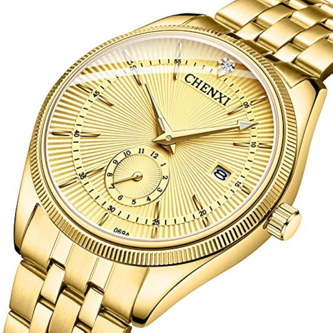 Fanmis - Reloj de pulsera analógico de cuarzo dorado