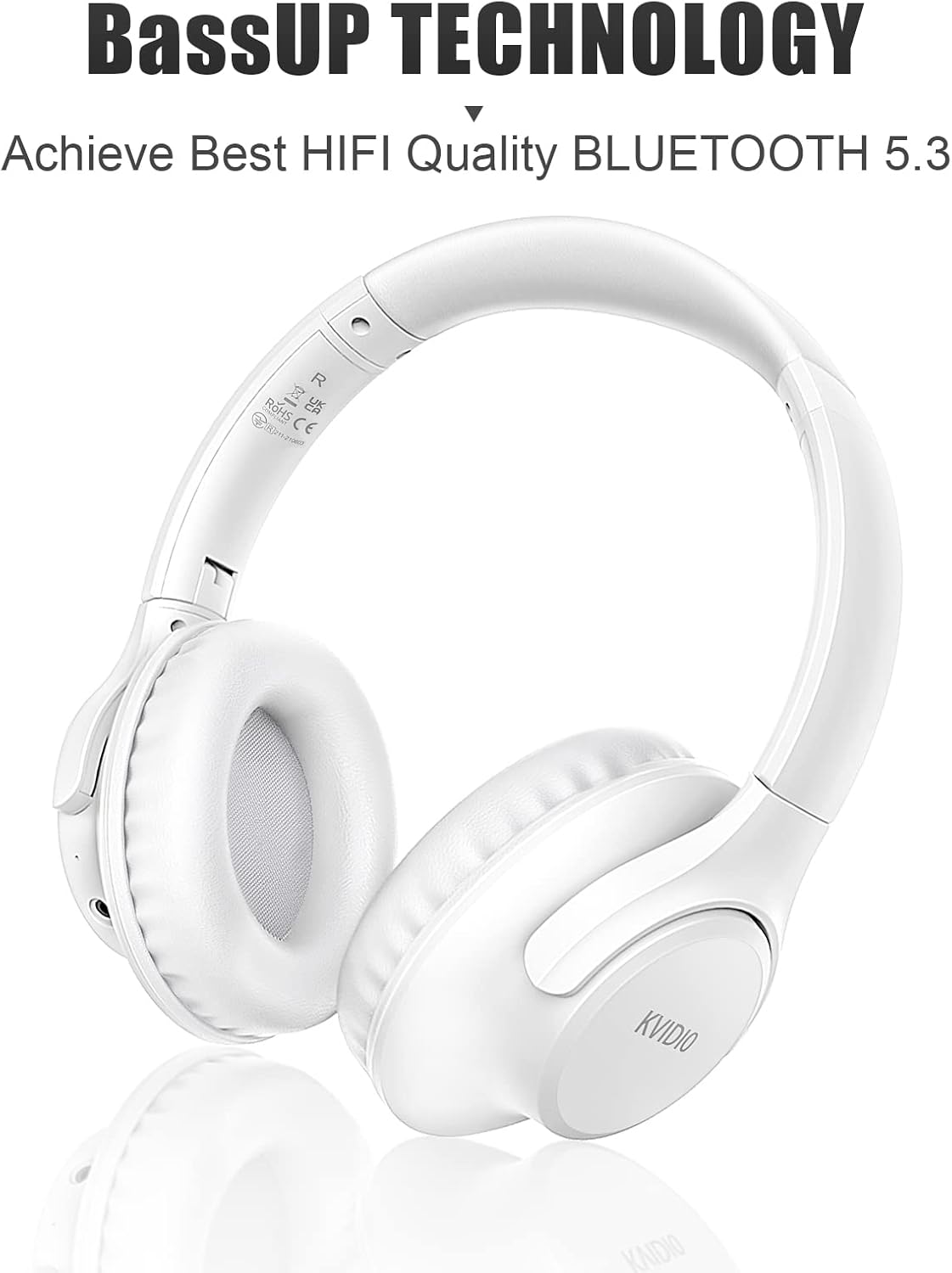 Auriculares KVIDIO Bluetooth, 65h Autonomía, Sonido HiFi
