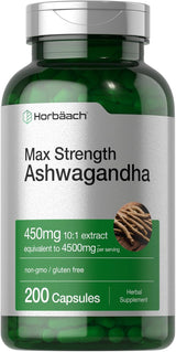 Suplemento Ashwagandha Horbäach | Máxima Potencia | 200 Cápsulas