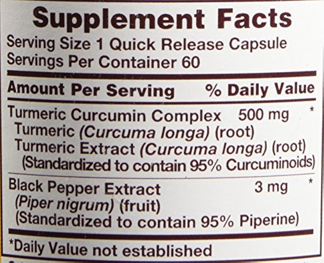 Tabletas Sundance Cúrcuma Curcumina Complejo, 60 Count