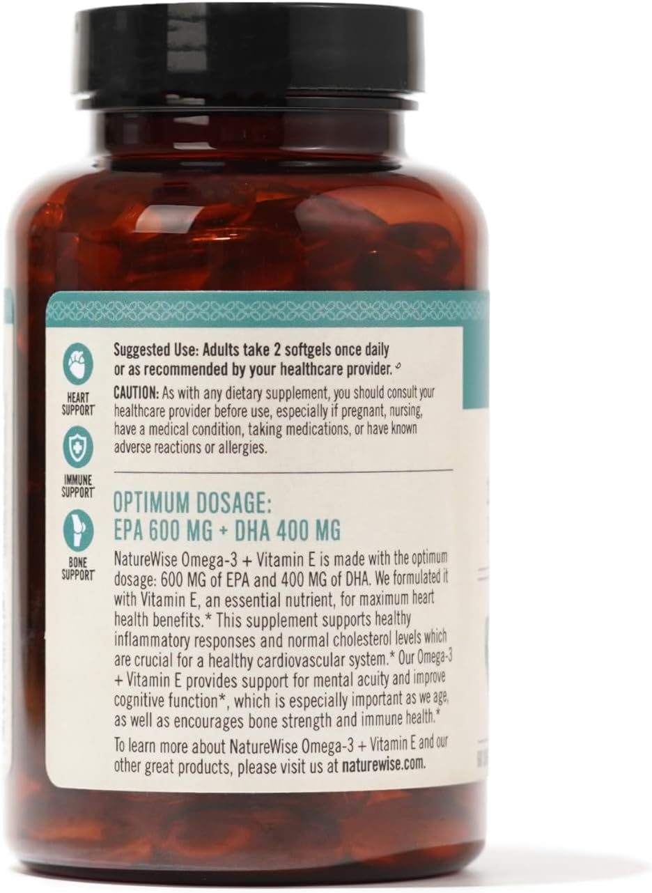 Suplemento Omega 3 NatureWise 1000mg, 60 Cápsulas, EPA/DHA