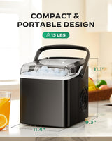 Máquina de Hielo Silonn - 9 Cubos en 6 Min, Auto-Limpiante