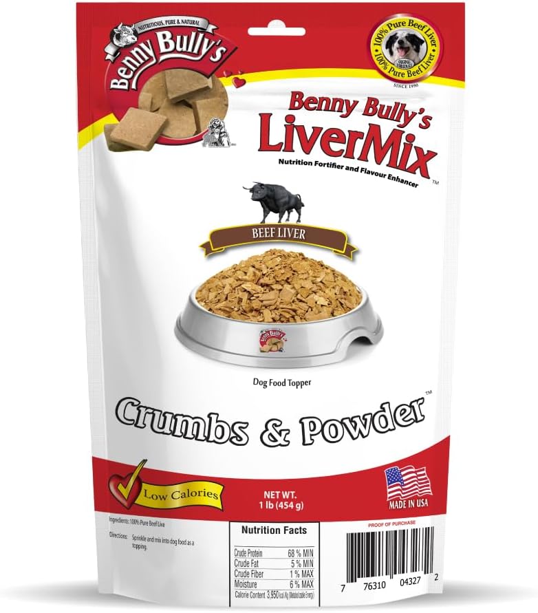 Alimentos  y Polvo de Hígado - LiverMix, 454g, deshidratado