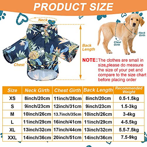 4 camisetas de verano para mascotas, estilo hawaiano, camisa floral para perro, camisetas con estampado hawaiano, camisetas transpirables para mascotas, ropa fresca para playa, playa, cachorros, sudadera para cachorros pequeños