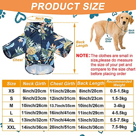 4 camisetas de verano para mascotas, estilo hawaiano, camisa floral para perro, camisetas con estampado hawaiano, camisetas transpirables para mascotas, ropa fresca para playa, playa, cachorros, sudadera para cachorros pequeños