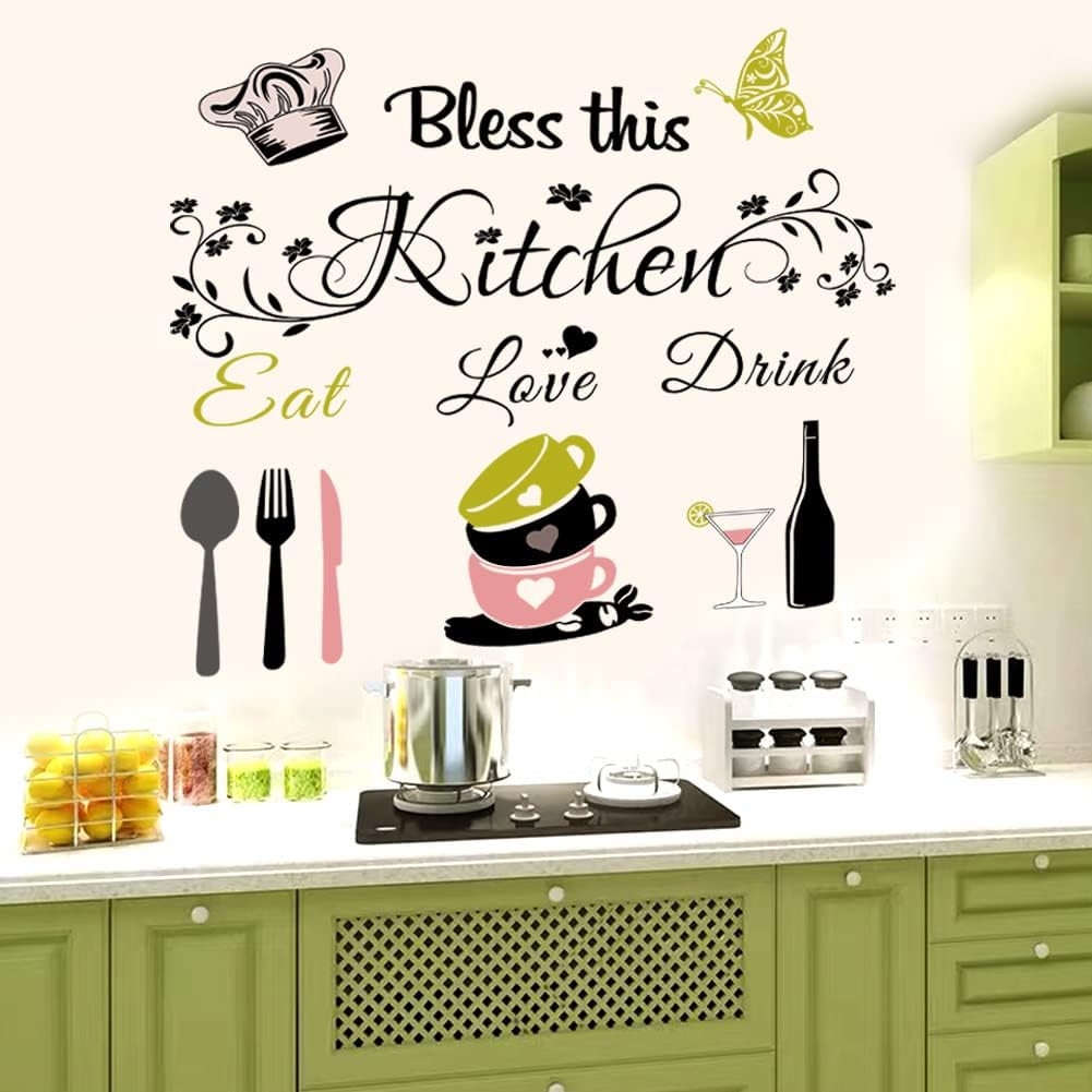 Vinilos Decorativos de Cocina, Frases Bless This Kitchen