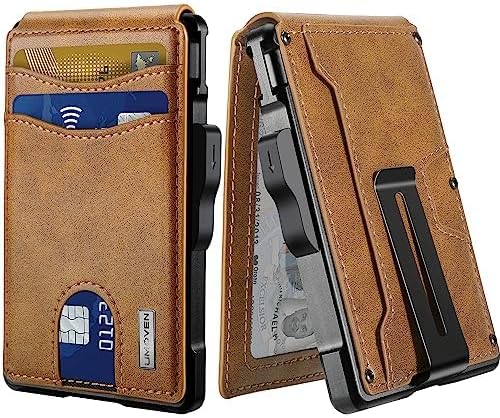 Billetera Umoven para Hombre - Bifold Minimalista con Clip y RFID