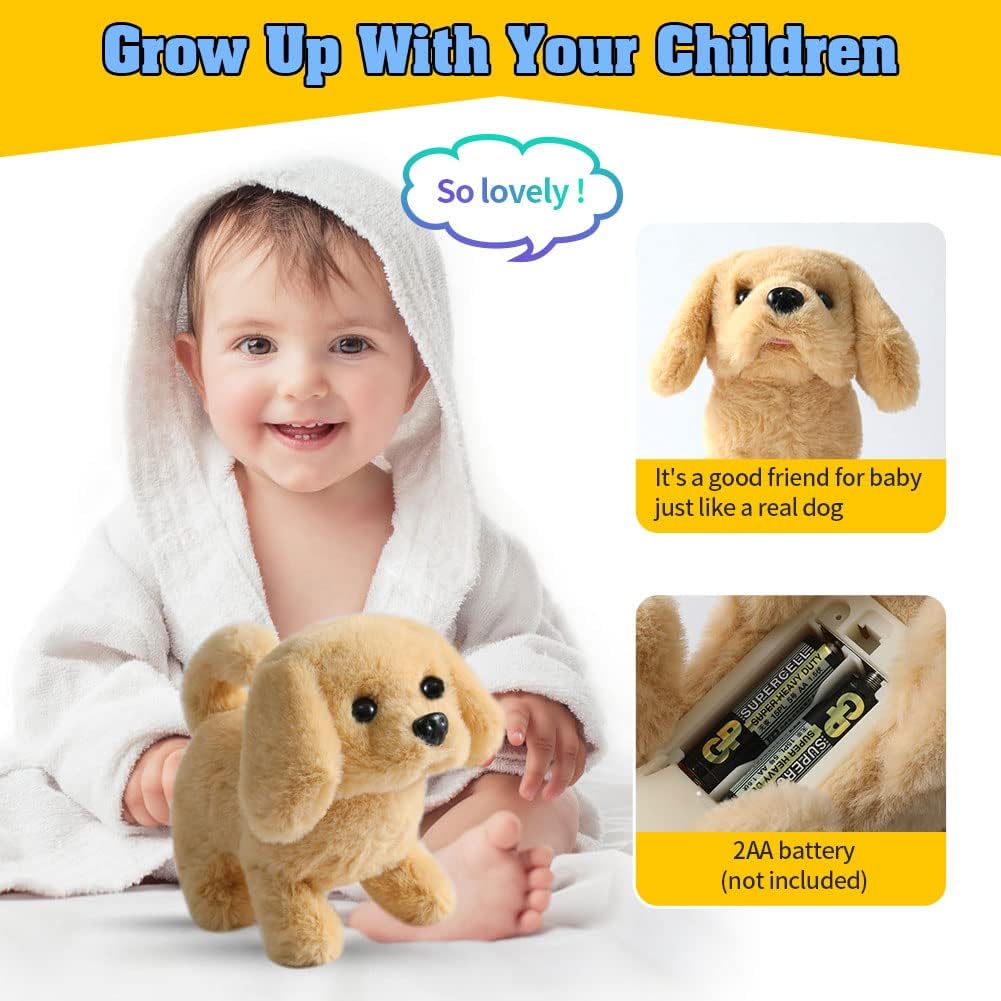 Perrito de Peluche Interactivo - Camina, Ladra, Agita la Cola