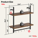 Estanterías Flotantes Bestier 2 Niveles con Barra, 24 Modelo Ladder