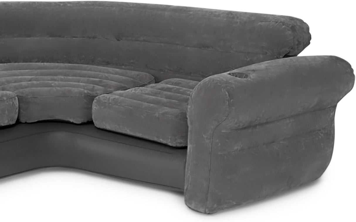 Sofá Inflable Intex Esquinero 2-en-1, Capacidad 880lb, 101” x 80”