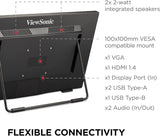 Monitor táctil ViewSonic TD2465 24 1080p, HDMI, USB, ergonómico