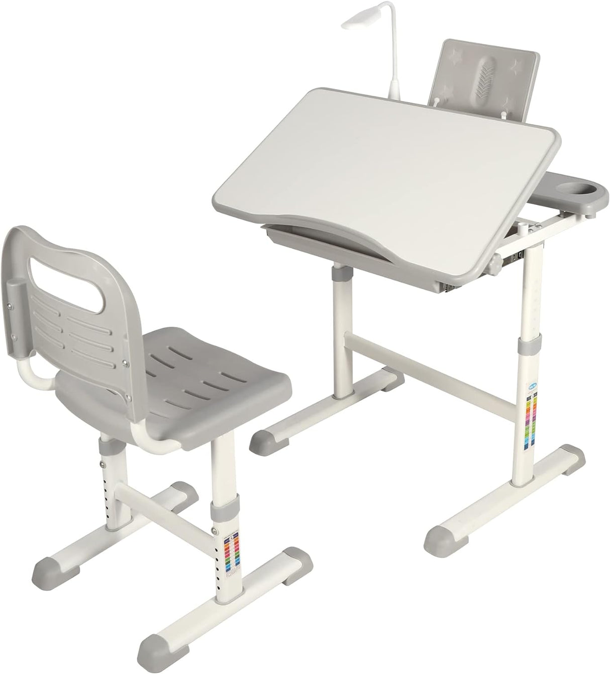 Escritorio y Silla Infantiles Ajustables con Luz y Cajón
