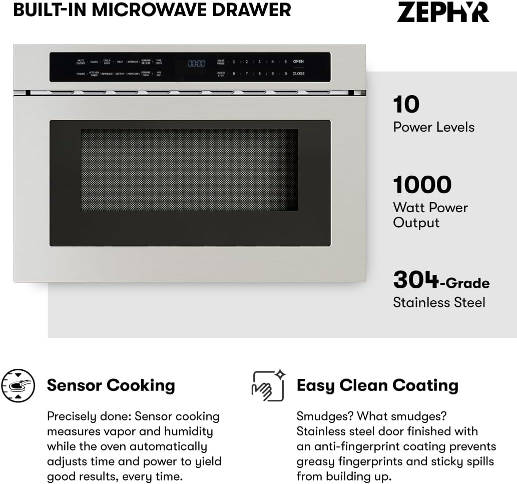 Microondas de Cajón 24 Zephyr 1.2 cu ft - Integrado bajo encimera
