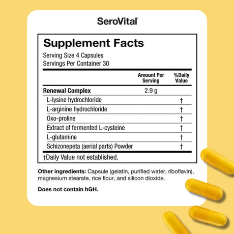 Suplemento Serovital Renewal Complex de péptidos críticos