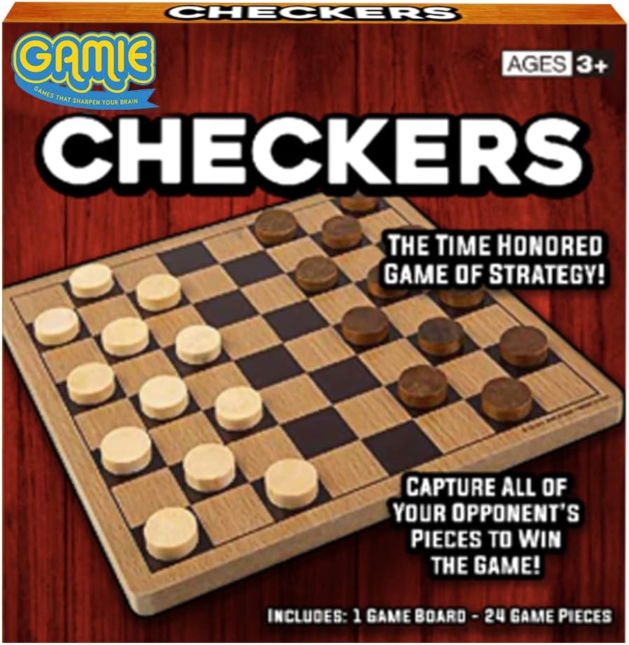 Juego de Damas de Madera Gamie, Diversión Familiar y Estratégica