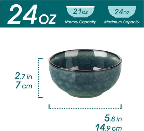 Cuencos para sopa vancasso, cerámica, set de 4, 24 oz, seguros