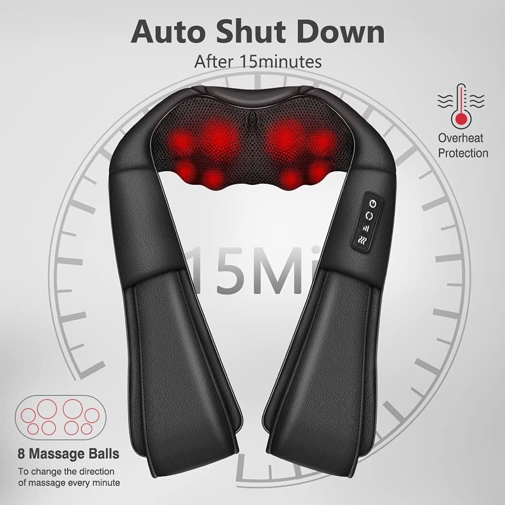 Masajeador de Cuello con Calor, Shiatsu, Profundo 3D, Modelo X