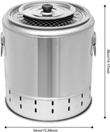 Parrilla portátil sin humo, acero inoxidable, 20 pinchos, 10.2