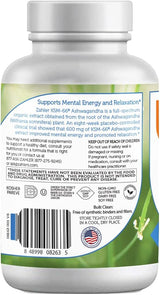 Suplemento Ashwagandha Capsules, KSM-66  600mg  Relajación