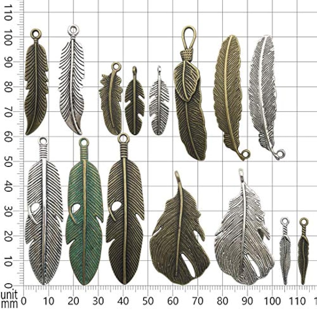 Abalorios de plumas colección de abalorios colgantes